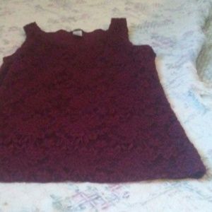 Burgundy xl sheer tank